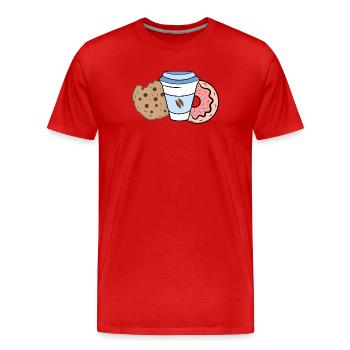 Donut Kekse Lecker Nachspeise Kalorien Süßigkeiten - Männer Premium Bio T-Shirt - Rot - Vorne - Damien (186cm)