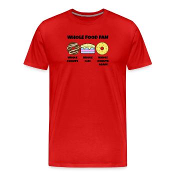Donut Statement Bonbons Gâteau Dessert - T-shirt bio Premium Homme - rouge - Devant - Damien (186cm)