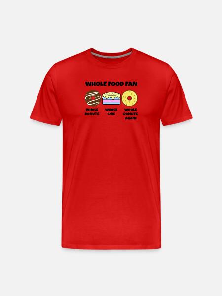 Donut Statement Sweets Cake Dessert - Men's Premium Organic T-Shirt - red