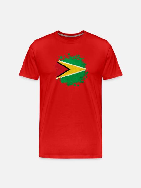 Guyana flag blob - Men's Premium Organic T-Shirt - red