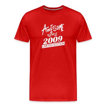 2009 - Jahrgang 2009 - Fantastisch seit 2009 - Männer Premium Bio T-Shirt - Rot - Vorne - Damien (186cm)