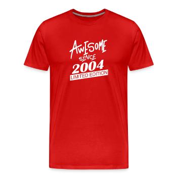 2004 - Jahrgang 2004 - Fantastisch seit 2004 - Männer Premium Bio T-Shirt - Rot - Vorne - Damien (186cm)