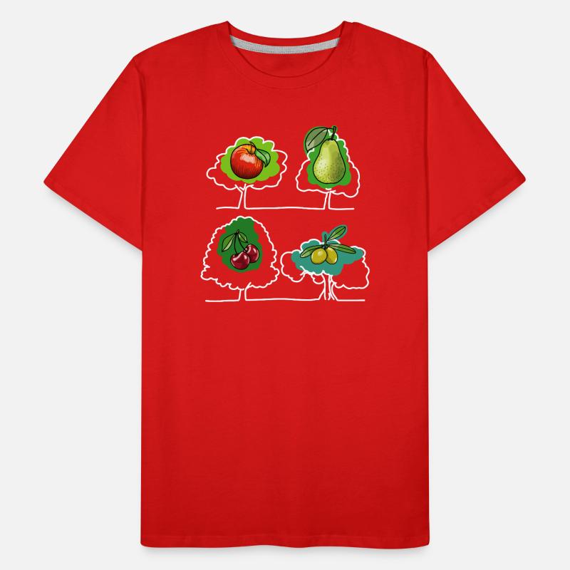 Apfel, Birne, Kirsche Männer Premium Bio T-Shirt