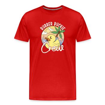 Rubber Duck Rubber Duckie Crew - Männer Premium Bio T-Shirt - Rot - Vorne - Damien (186cm)