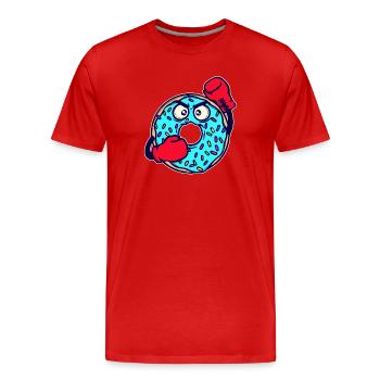 Donut Lecker Süßigkeiten Backen Naschen Kalorien - Männer Premium Bio T-Shirt - Rot - Vorne - Damien (186cm)