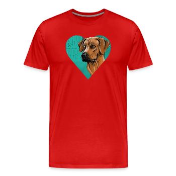 Rhodesian Ridgeback - T-shirt bio Premium Homme - rouge - Devant - Damien (186cm)
