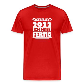 Geselle 2022 - Männer Premium Bio T-Shirt - Rot - Vorne - Damien (186cm)