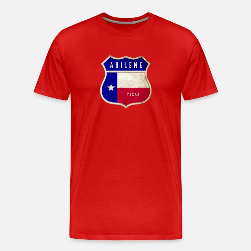 Abilene Texas crest flags design - Men's Premium Organic T-Shirt - red