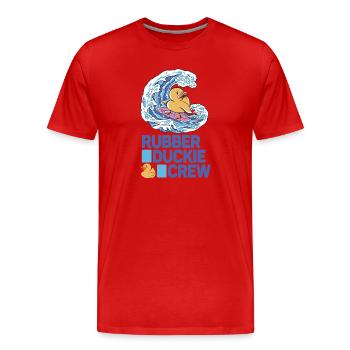 Rubber Duck Rubber Duckie Crew - Männer Premium Bio T-Shirt - Rot - Vorne - Damien (186cm)