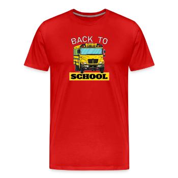 Back to school, start of school, school bus - Men's Premium Organic T-Shirt - red - Front - Damien (186cm)