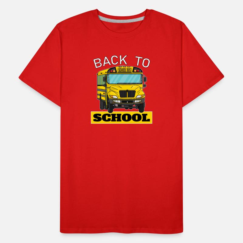 Back to school, Schulbeginn, Schulbus Männer Premium Bio T-Shirt