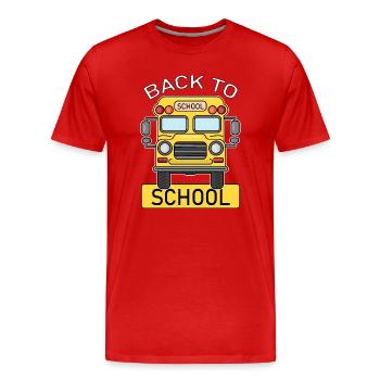 Back to school School start school bus - Men's Premium Organic T-Shirt - red - Front - Damien (186cm)