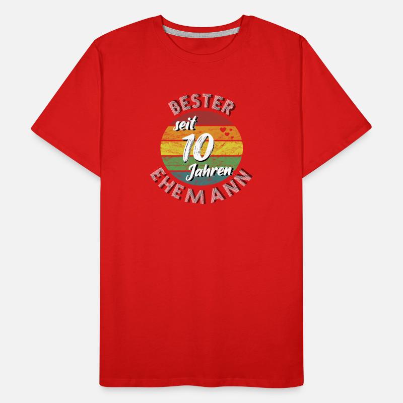 bester Ehemann seit 10 Jahren Rosenhochzeit retro Männer Premium Bio T-Shirt