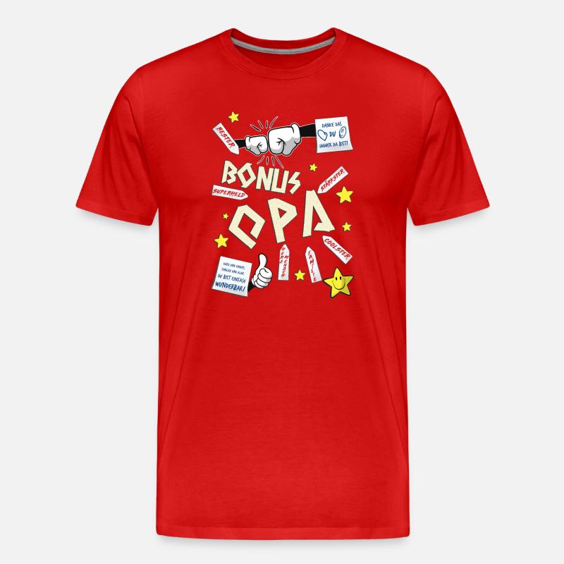 Bonusopa - Männer Premium Bio T-Shirt - Rot