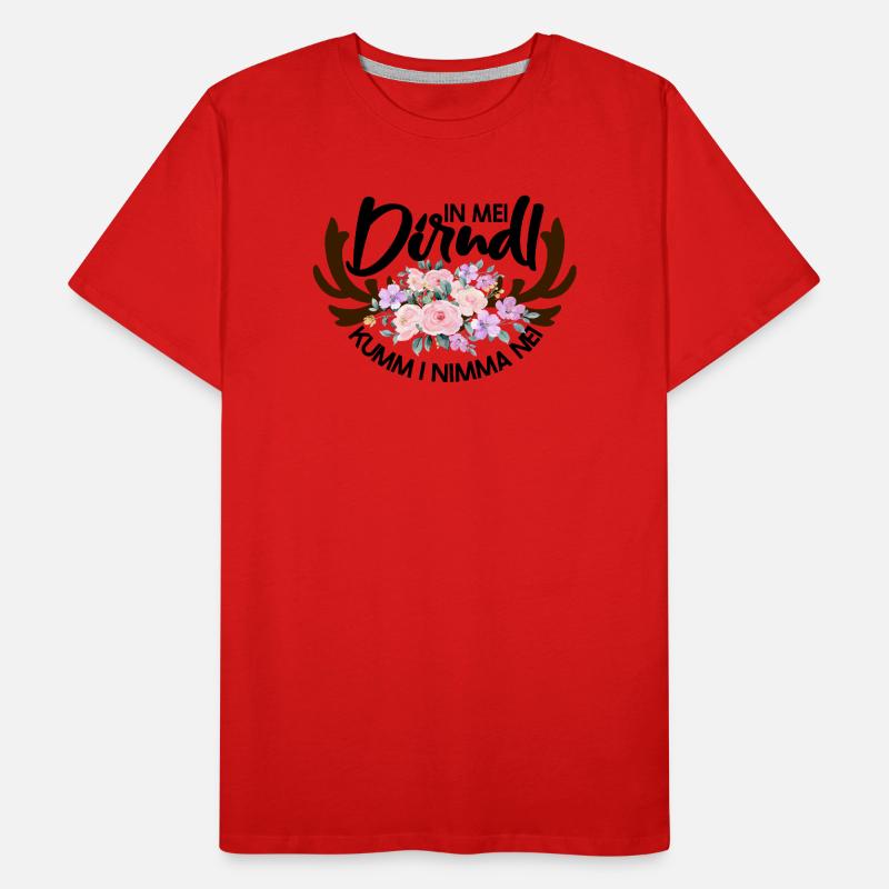 Blumenmuster mit Hirschgeweih Männer Premium Bio T-Shirt