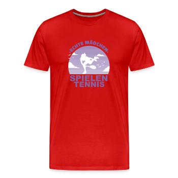 Tennis Mädchen Hobby Tennisspielerin Geschenk - Männer Premium Bio T-Shirt - Rot - Vorne - Damien (186cm)