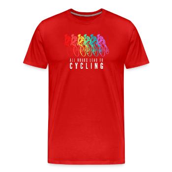 All Roads Lead to Cycling - T-shirt bio Premium Homme - rouge - Devant - Damien (186cm)