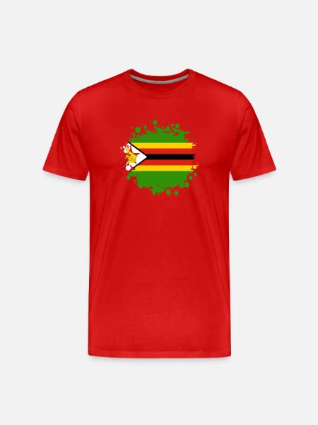 Zimbabwe flags blob - Men's Premium Organic T-Shirt - red