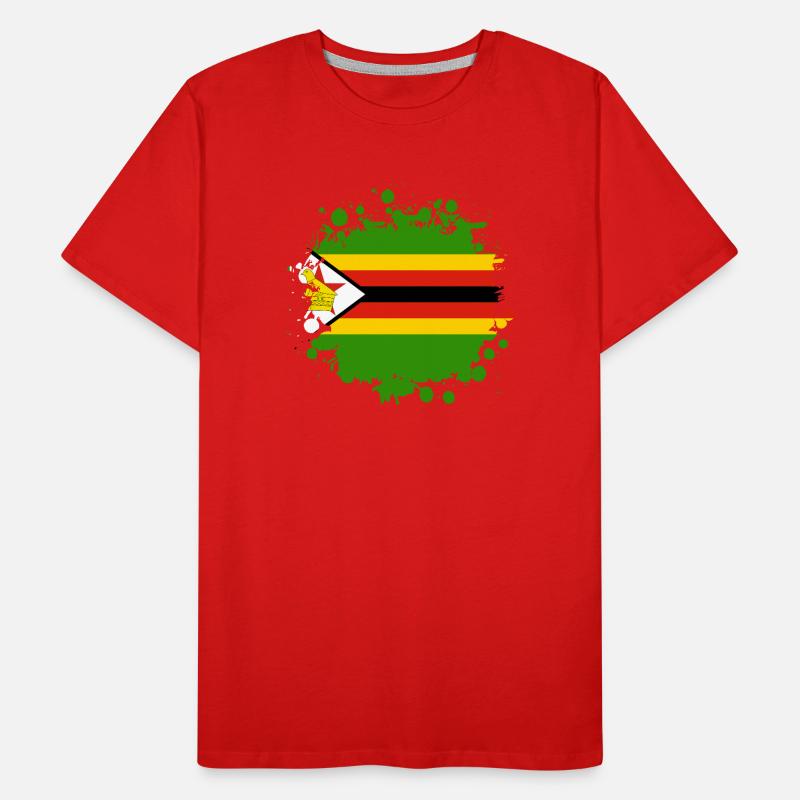 Zimbabwe flags blob Men's Premium Organic T-Shirt