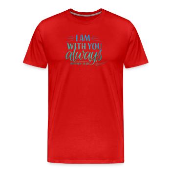 Je suis toujours avec vous - T-shirt bio Premium Homme - rouge - Devant - Damien (186cm)