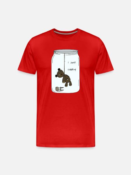 I hate cuddlIng - Men's Premium Organic T-Shirt - red