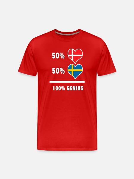 Denmark and Sweden Genial / Gift - Men's Premium Organic T-Shirt - red