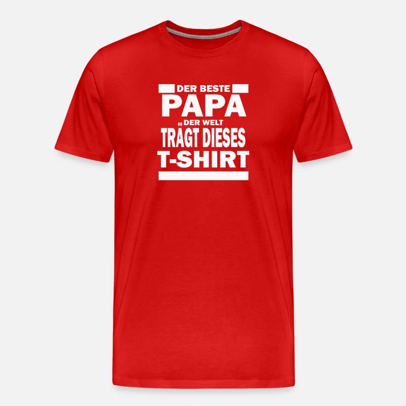 Der Beste Papa - Männer Premium Bio T-Shirt - Rot
