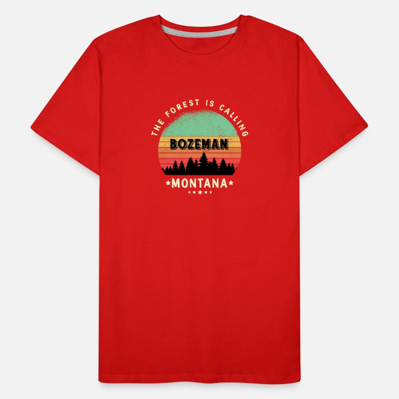 Bozeman Montana Wald Design Männer Premium Bio T-Shirt