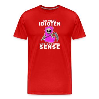Sensenmann Damen Sarkastisch Provokation - Männer Premium Bio T-Shirt - Rot - Vorne - Damien (186cm)