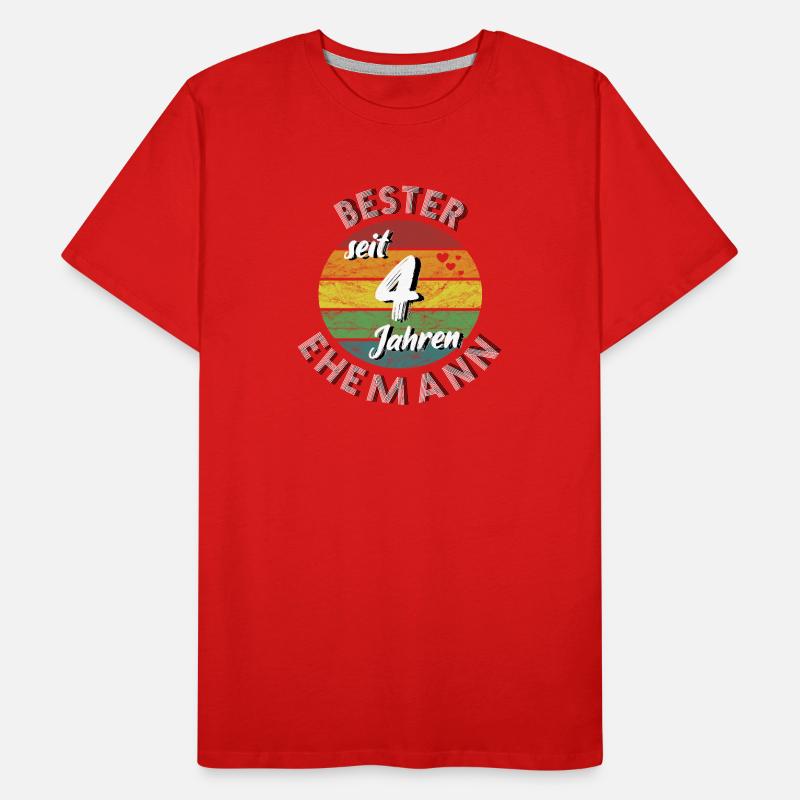 bester Ehemann seit 4 Jahren 4. Hochzeitstag retro Männer Premium Bio T-Shirt