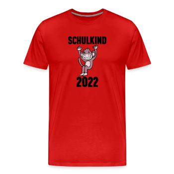 Schuldkind Einschulung 2022 - Männer Premium Bio T-Shirt - Rot - Vorne - Damien (186cm)