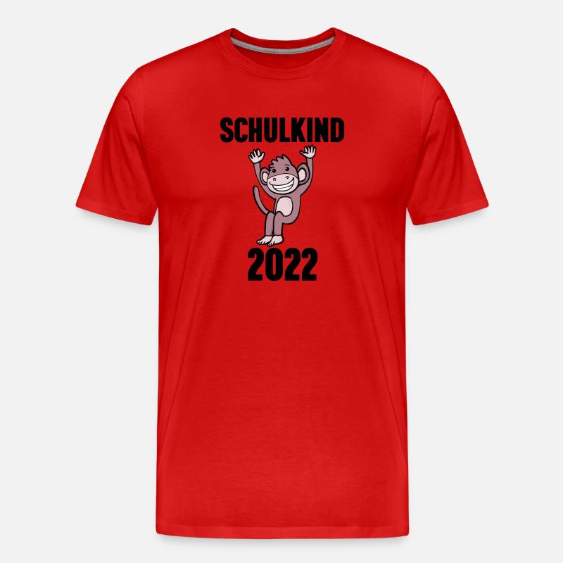 Schuldkind Einschulung 2022 - Männer Premium Bio T-Shirt - Rot