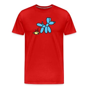 Funny Balloon Animals Balloon Artists Pee Dog - Men's Premium Organic T-Shirt - red - Front - Damien (186cm)