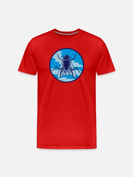 Circle housefly small house fly - Men's Premium Organic T-Shirt - red