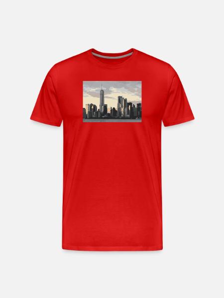 new york city skyline - Men's Premium Organic T-Shirt - red