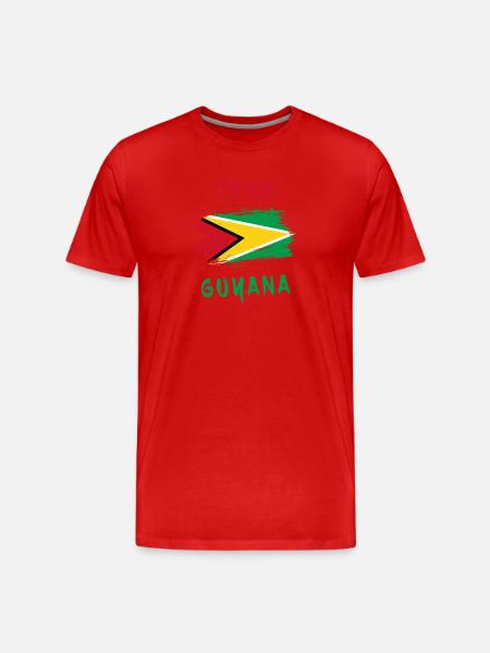 Drapeaux de l'équipe Guyane - T-shirt bio Premium Homme - rouge