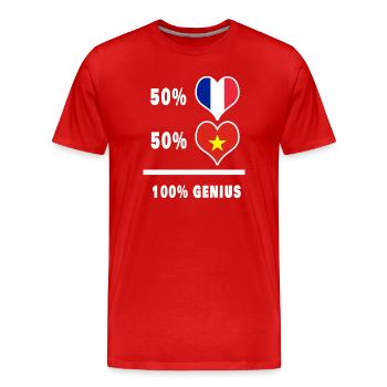 Das Genie Frankreich und Vietnam / Geschenk - Männer Premium Bio T-Shirt - Rot - Vorne - Damien (186cm)