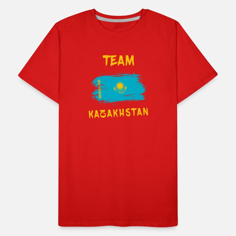Drapeaux de l'équipe du Kazakhstan T-shirt bio Premium Homme
