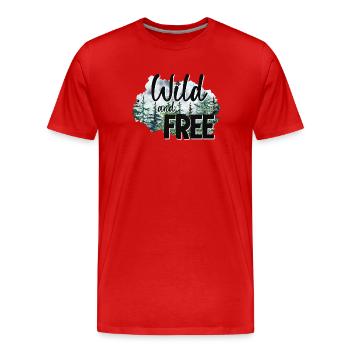 Sauvage et libre - T-shirt bio Premium Homme - rouge - Devant - Damien (186cm)
