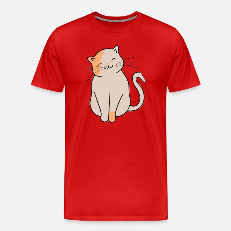 Katze - Männer Premium Bio T-Shirt - Rot
