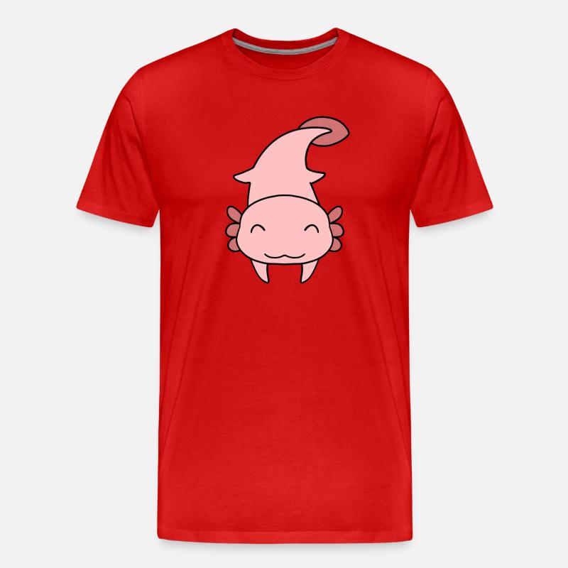 Süßes Axolotl - Männer Premium Bio T-Shirt - Rot