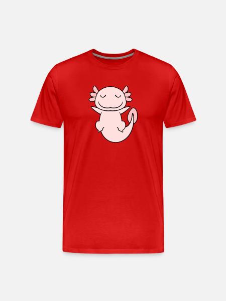 Süßes Axolotl Rosa - Männer Premium Bio T-Shirt - Rot