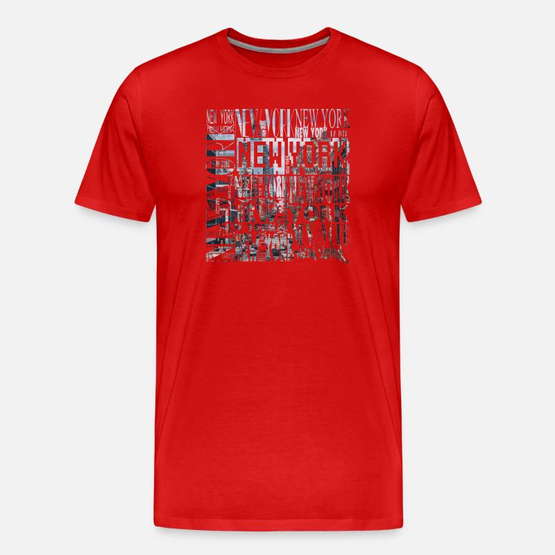NEW YORK - Männer Premium Bio T-Shirt - Rot