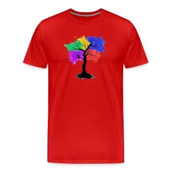 Color Tree - Men's Premium Organic T-Shirt - red - Front - Damien (186cm)
