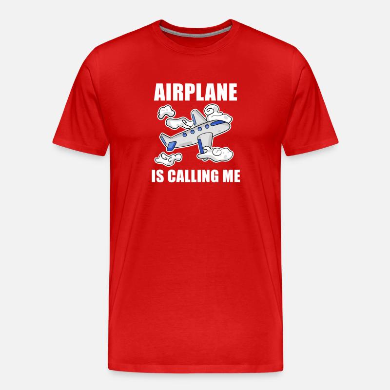 Flugzeuge Flugzeug Pilot Geschenk - Männer Premium Bio T-Shirt - Rot