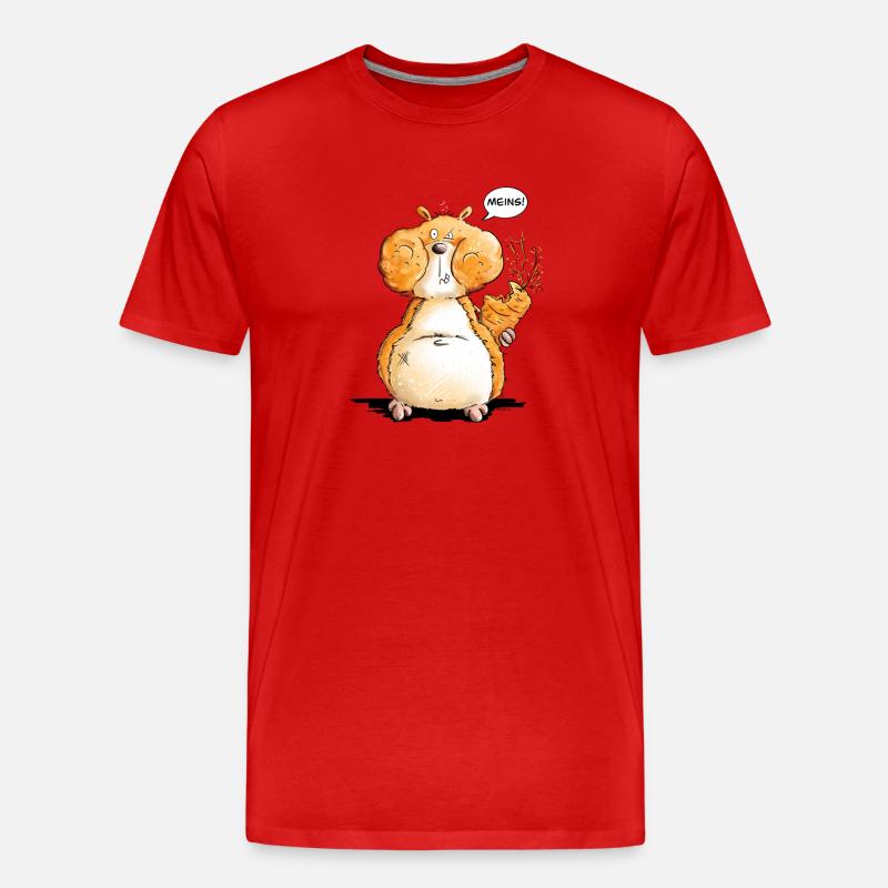 Hamster Mit Hamsterbacke I Spruch Statement - Männer Premium Bio T-Shirt - Rot