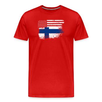 American finland flag - Men's Premium Organic T-Shirt - red - Front - Damien (186cm)