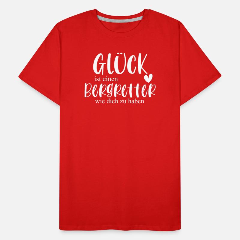 Bergretter Berg Klettern Geschenk Männer Premium Bio T-Shirt
