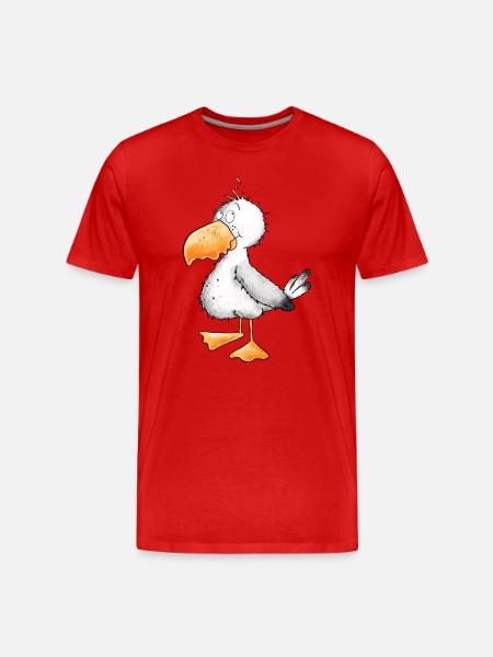 Drollige Möwe I Nordsee Urlaub - Men's Premium Organic T-Shirt - red