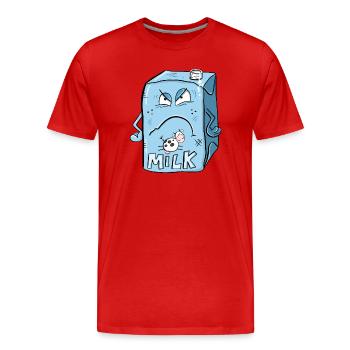 Lait aigre I Carton de lait - T-shirt bio Premium Homme - rouge - Devant - Damien (186cm)